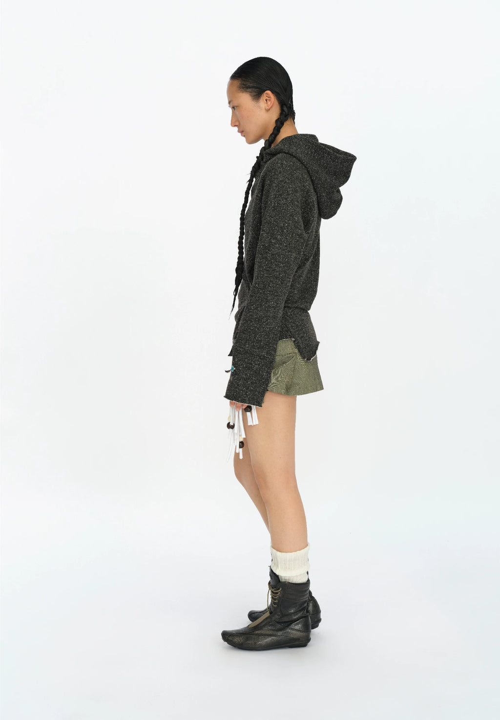 Gathered Waist Cowlform Hoodie