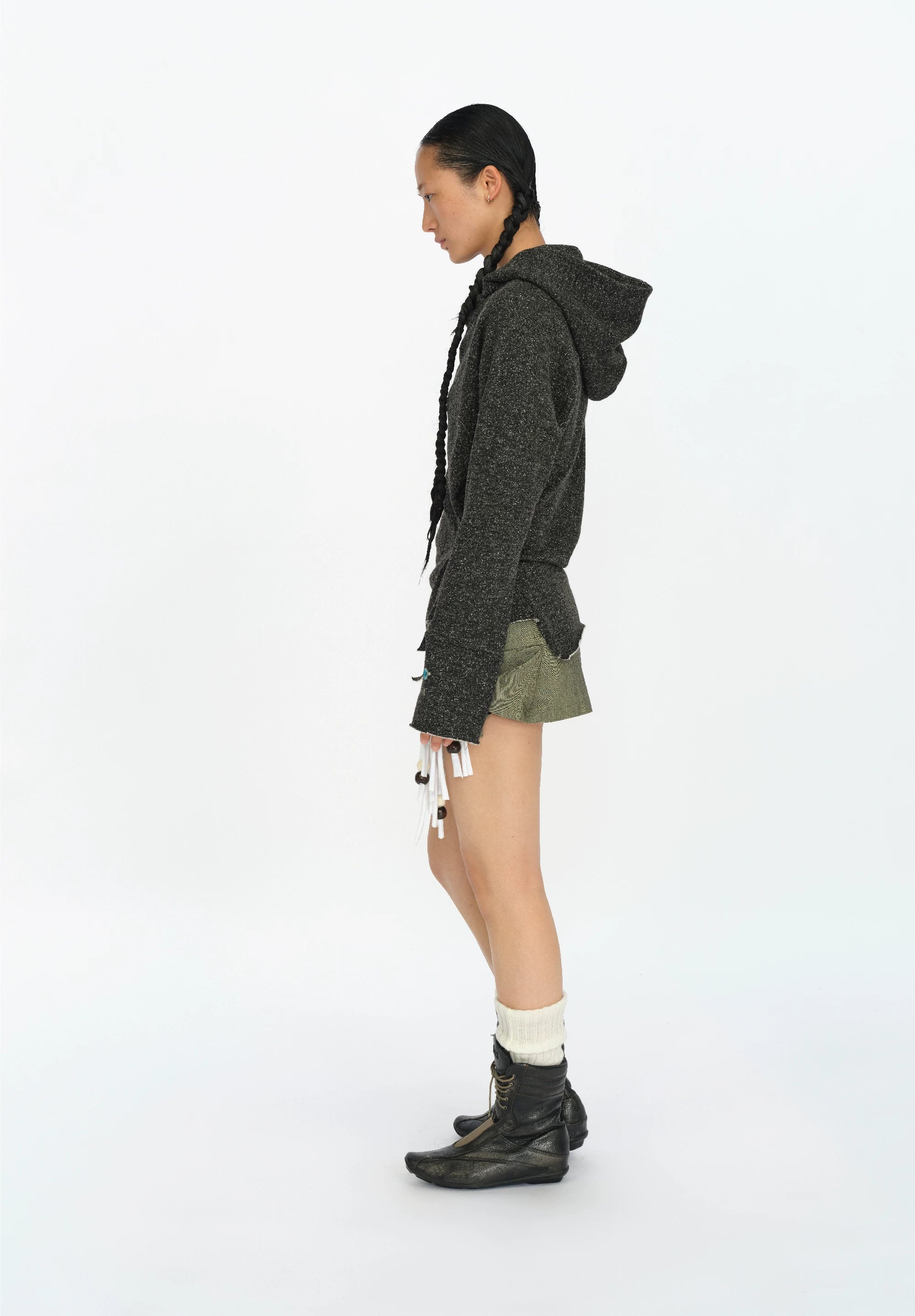 Gathered Waist Cowlform Hoodie