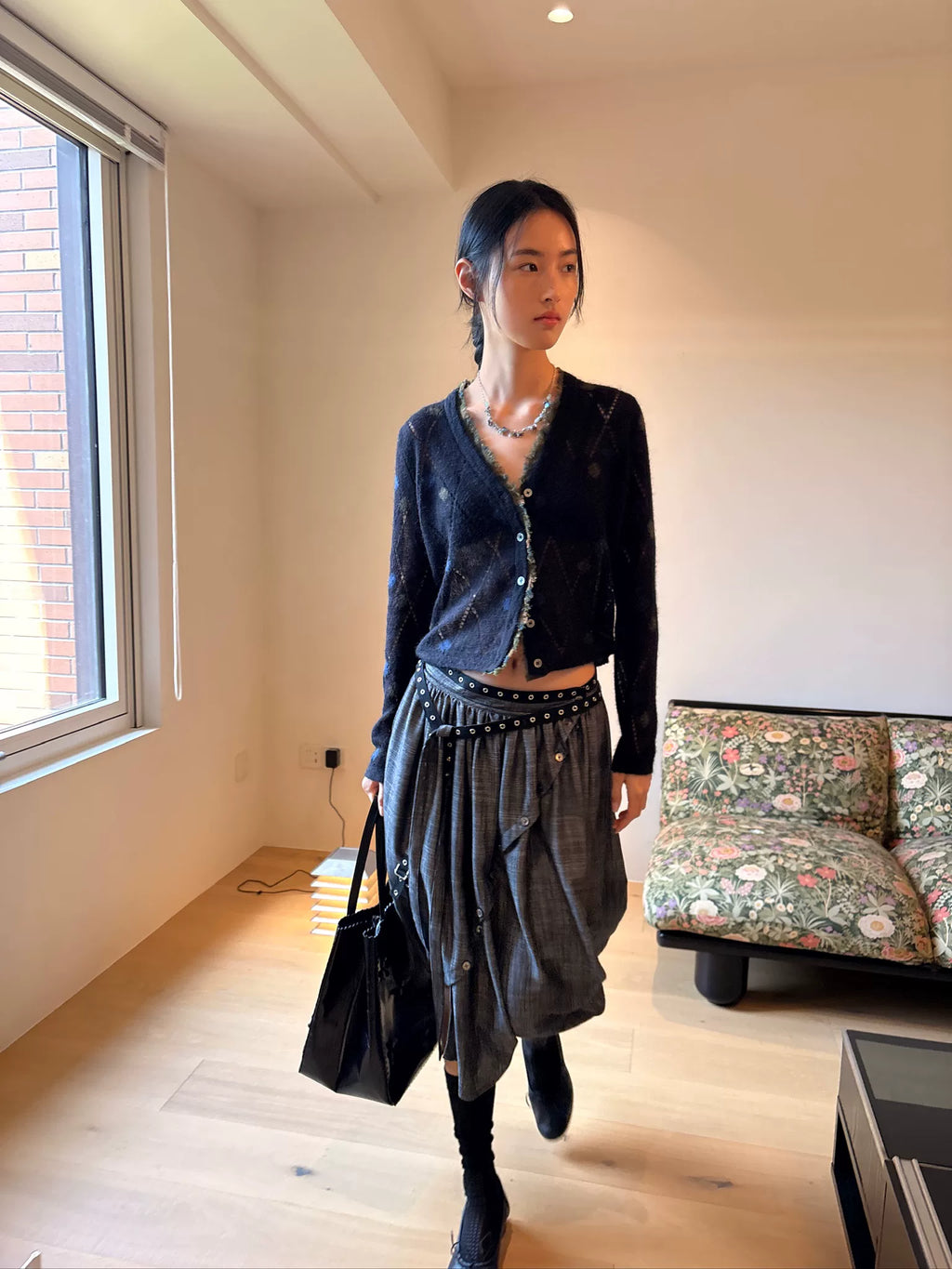 Deconstructed Harness Midi Skirt