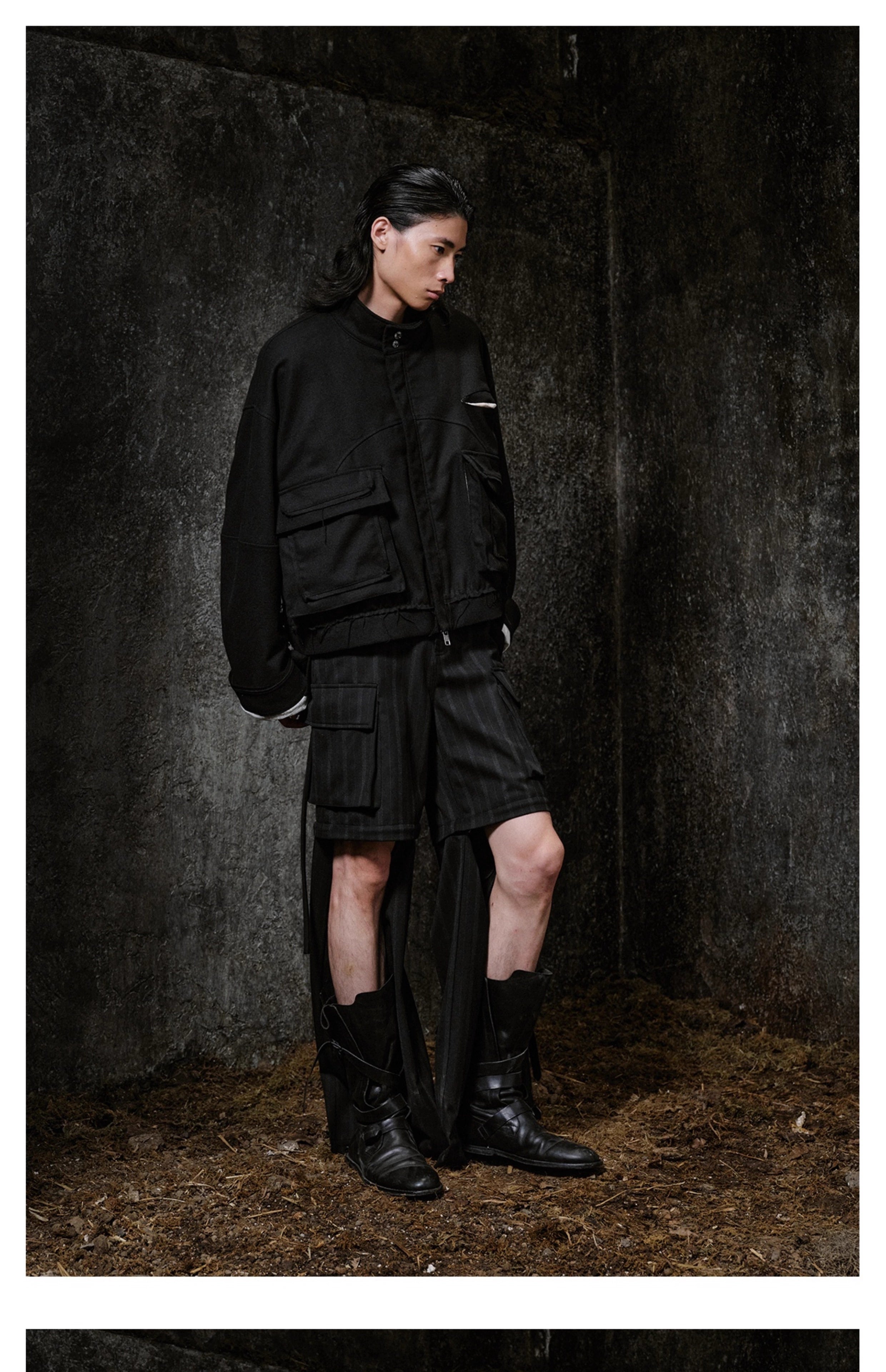 Blouson Jacket in Black Ink