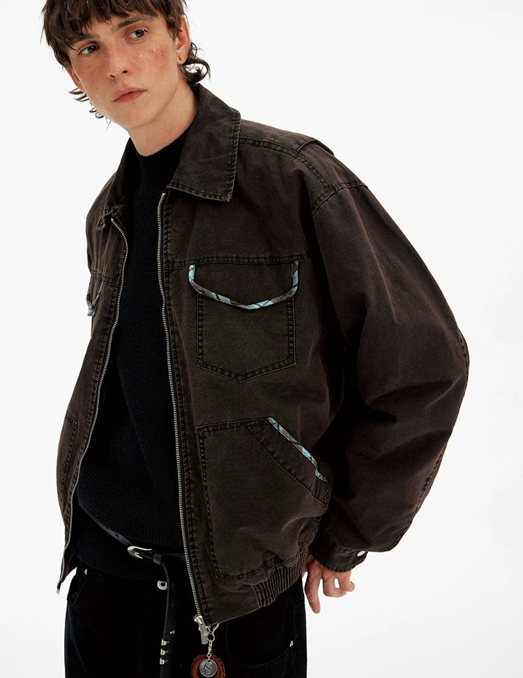 Contrast Trim Workwear Blouson
