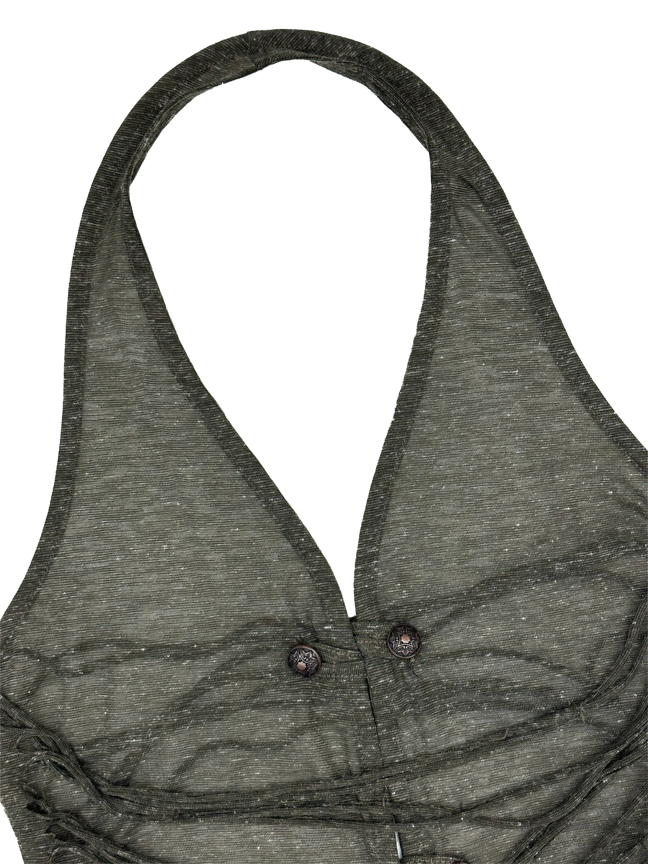 Ashen Ruche Halter Top