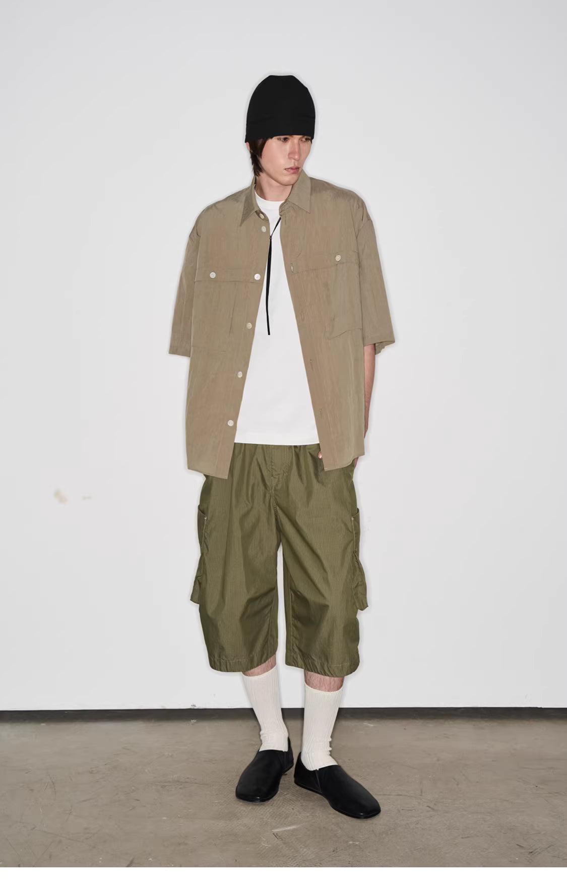 Fluid State Lapel Collar Button-Up Shirt