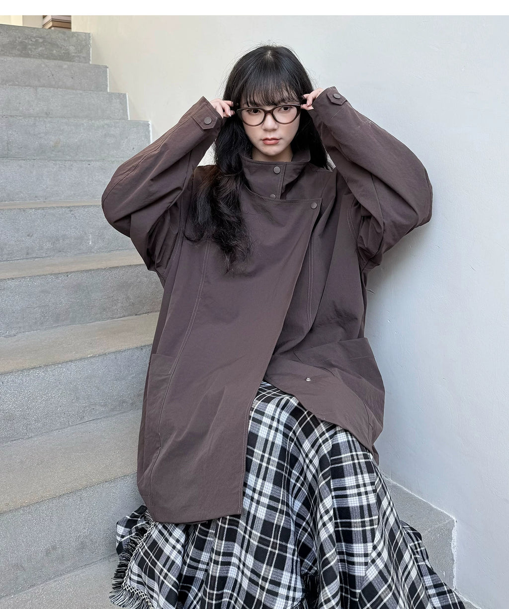 Asymmetric Snap Utility Jacket