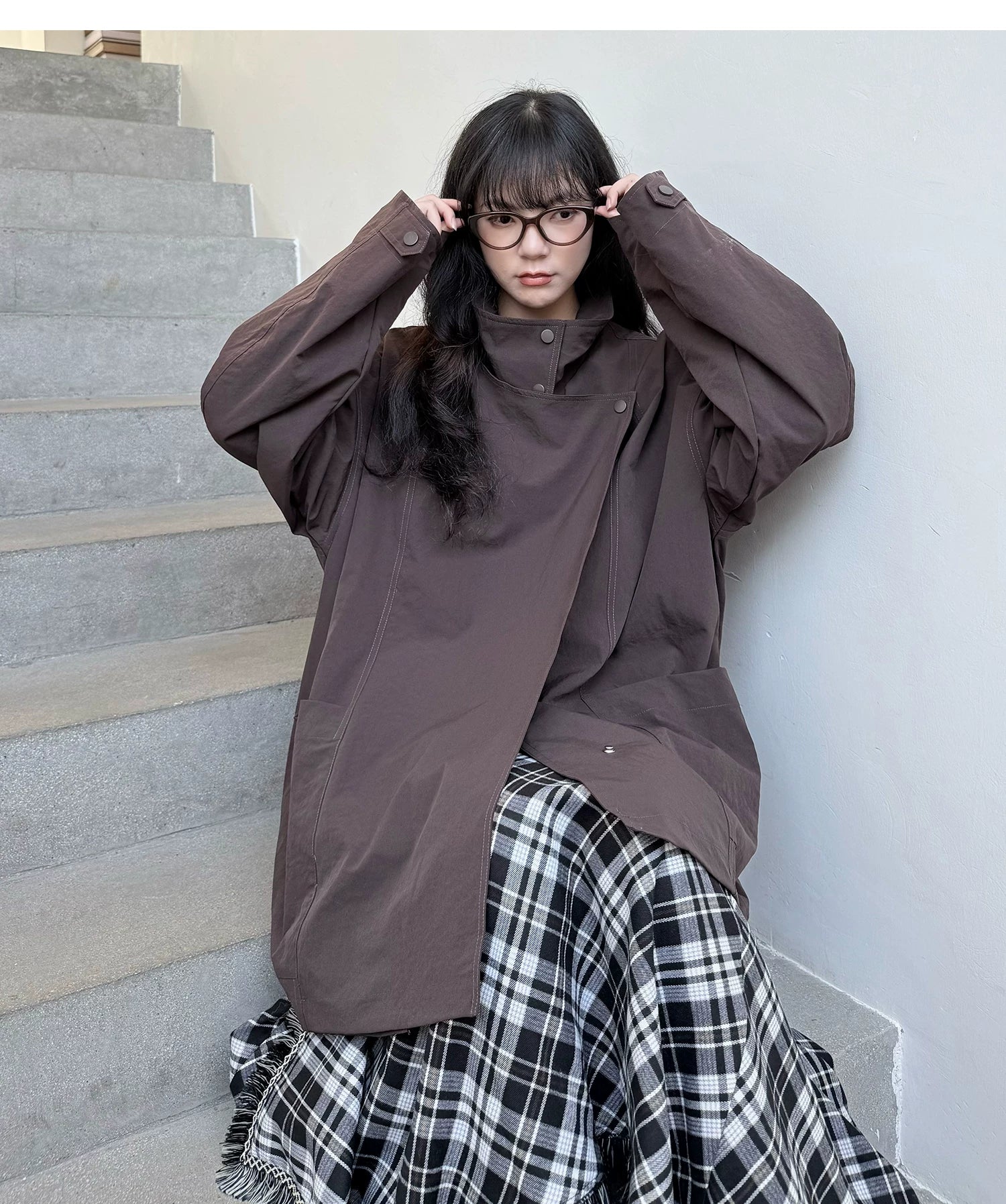 Asymmetric Snap Utility Jacket