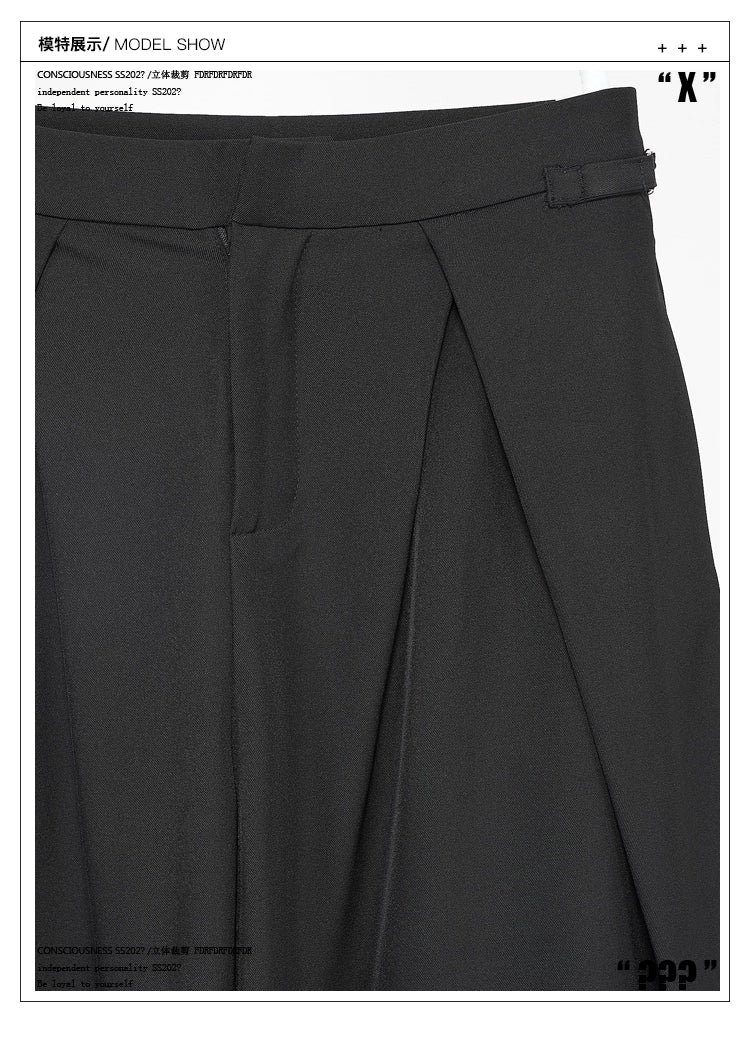 Pleated Trousers with Adjustable Waist