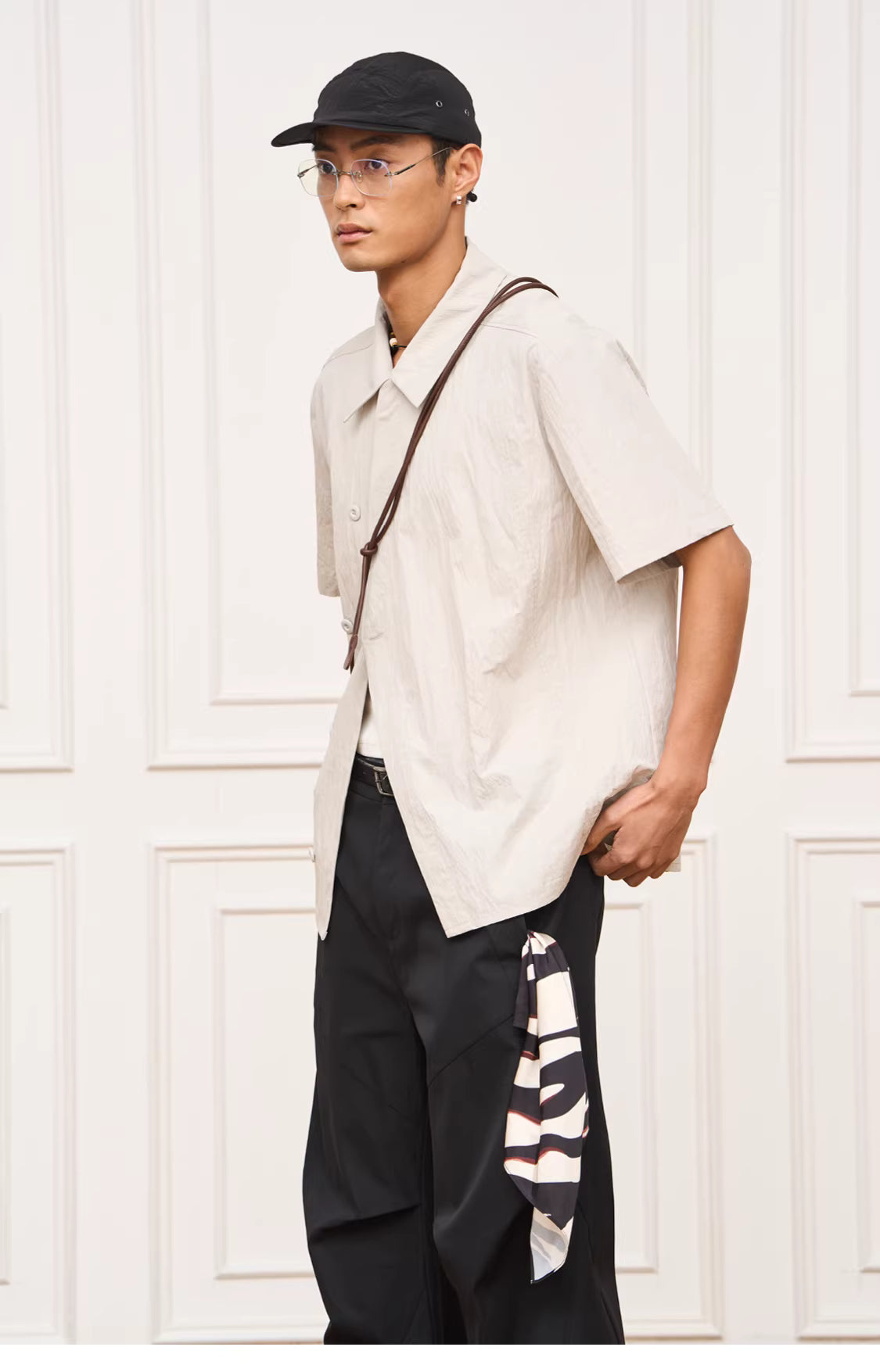 Technical Asymmetric Double-Breasted Shirt