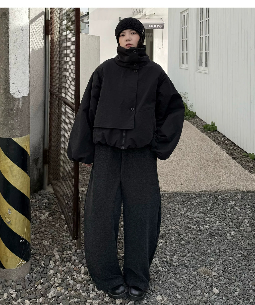 Vector Overlap Funnel-Neck Blouson