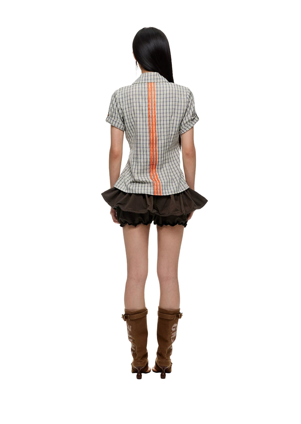 Asymmetric Check Tailored Shirt