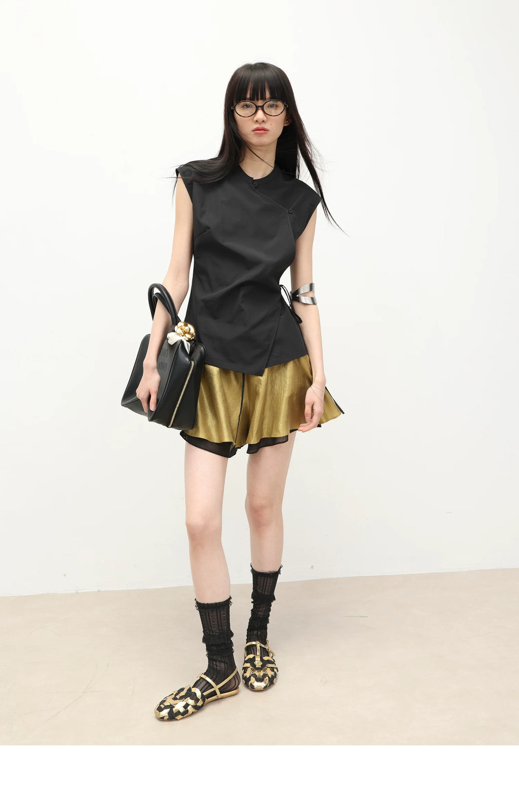 Asymmetric Wrap Sleeveless Top