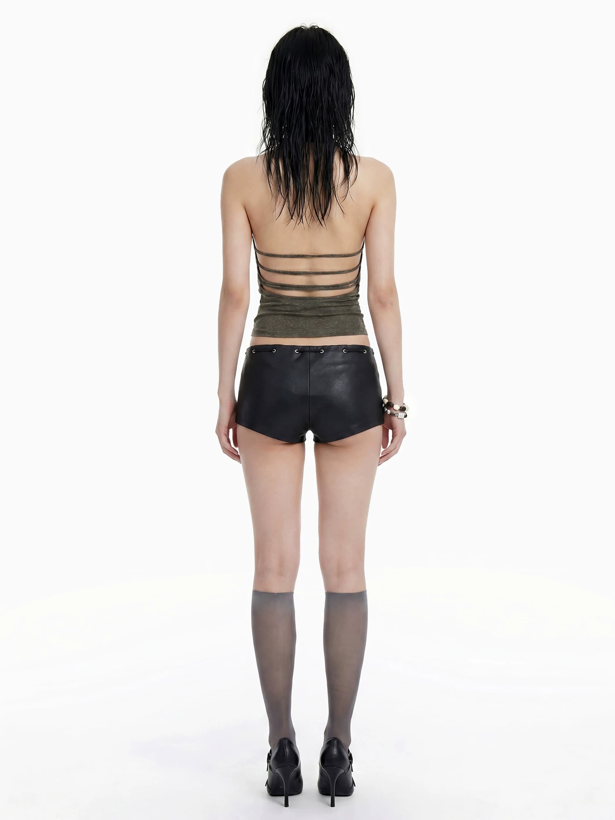 Ashen Ruche Halter Top