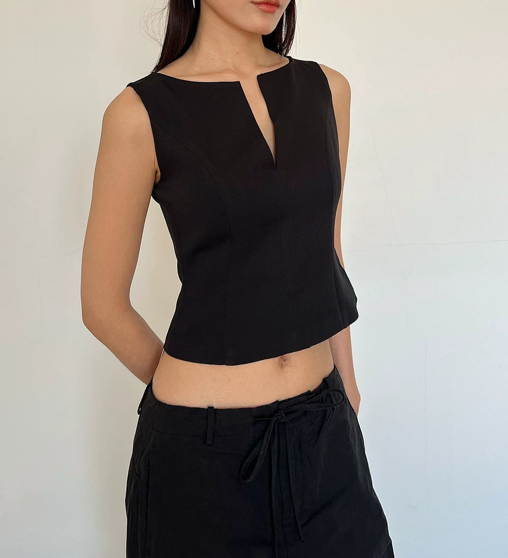 Sculpted Split-Neck Vest