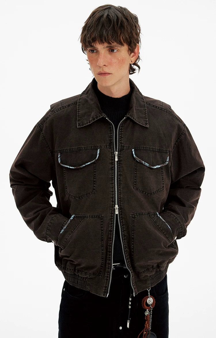 Contrast Trim Workwear Blouson