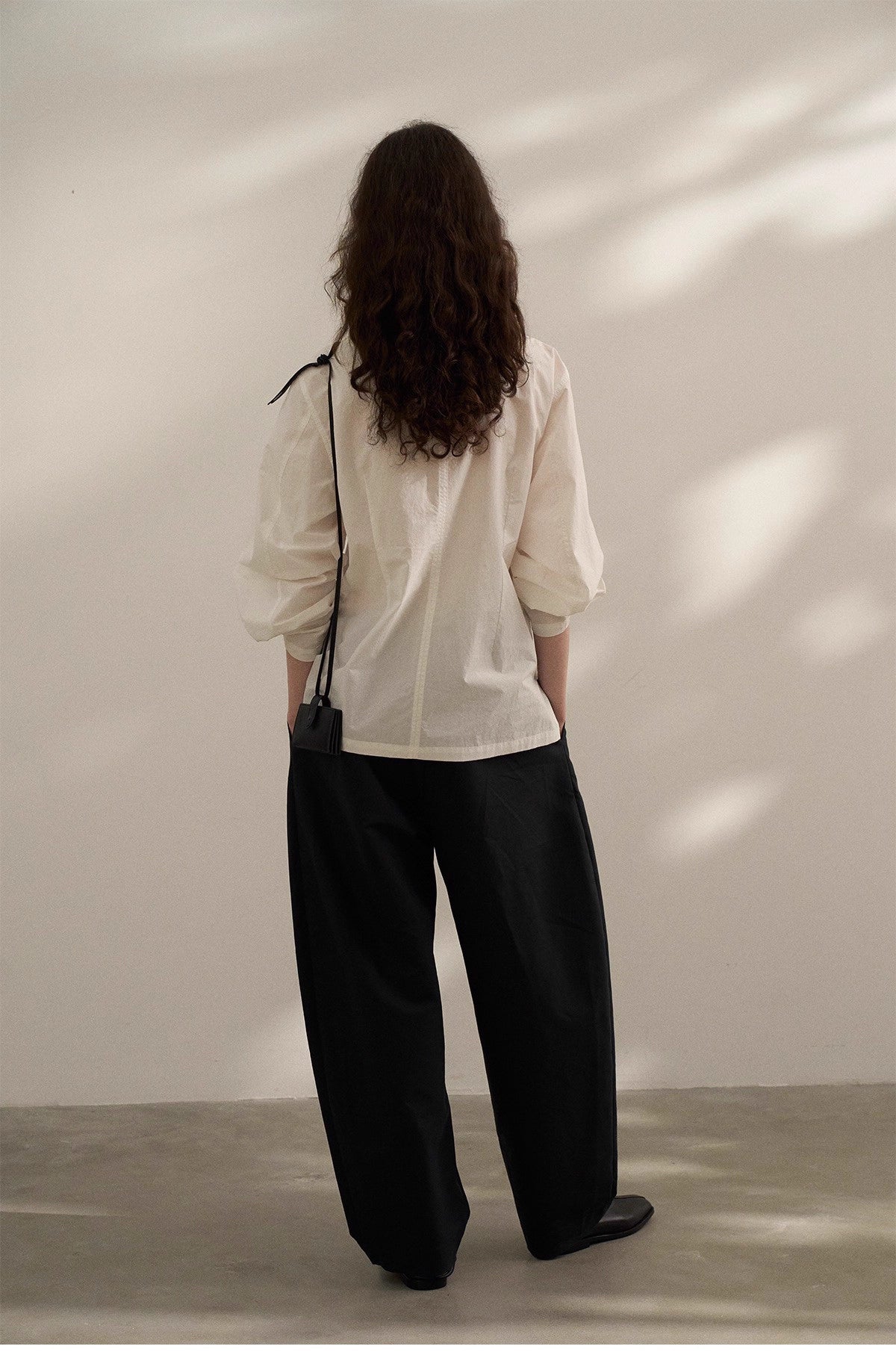 Sculptural Blouse in White or Grey Blue