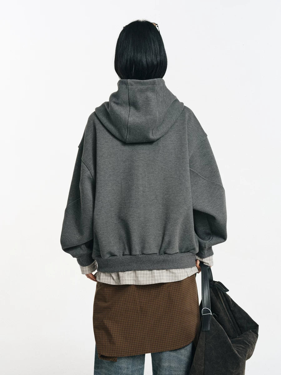 Detachable Plaid Layer Hoodie