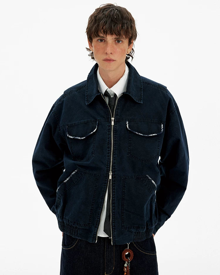 Contrast Trim Workwear Blouson