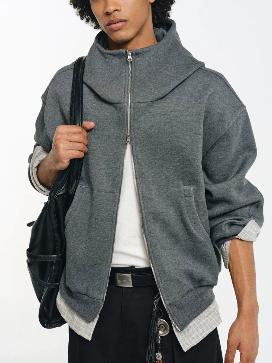 Detachable Plaid Layer Hoodie
