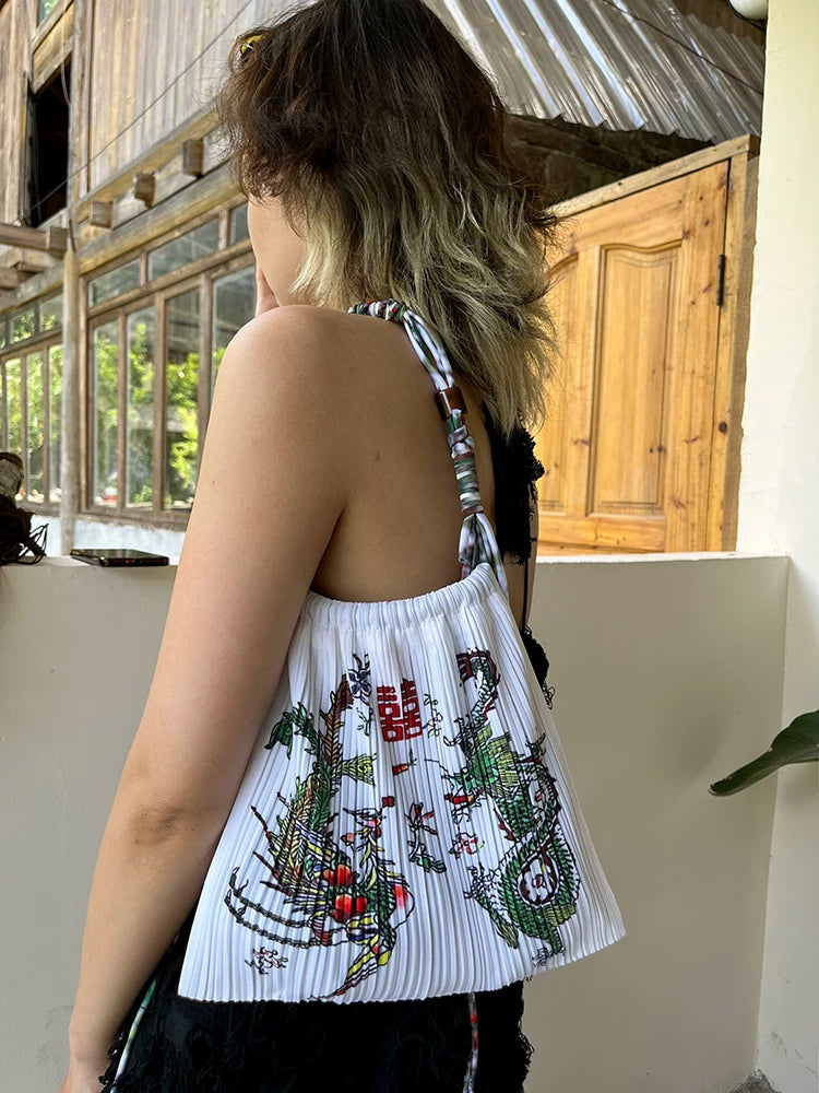 龙门 Dragon Gate Pleated Pouch Bag
