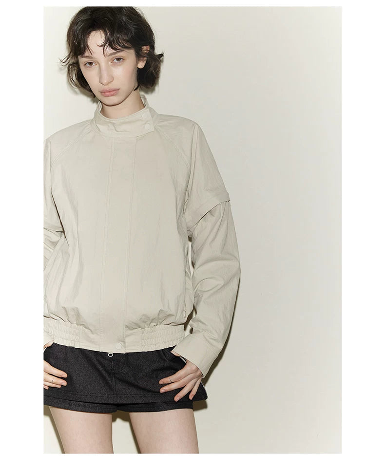 Detachable Sleeve Cropped Jacket