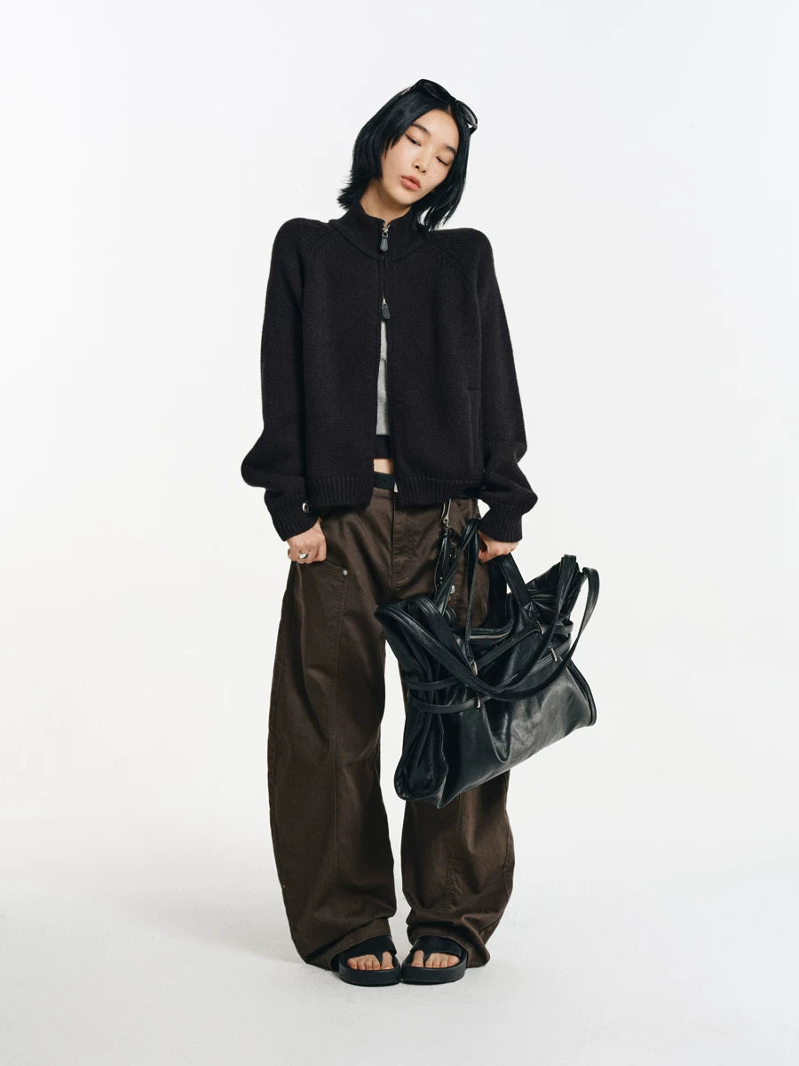 Strapped Buckle Soft-Structure Shoulder Bag