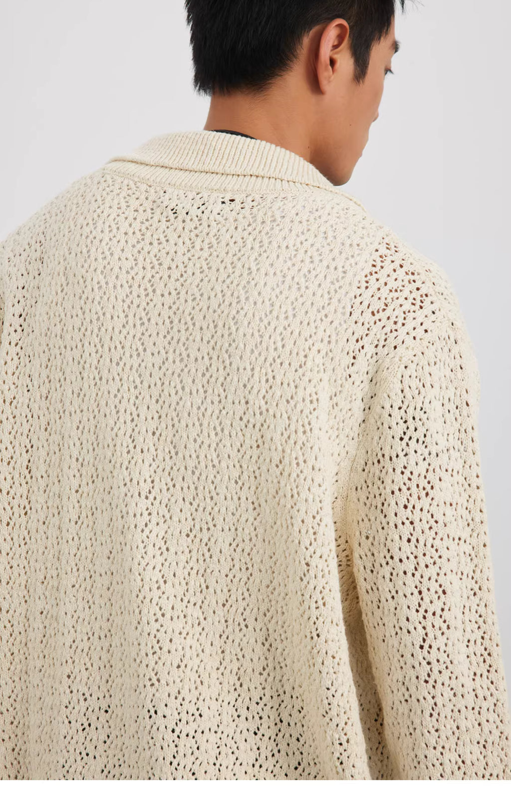 Raschel Matrix Knit Transitional Cardigan