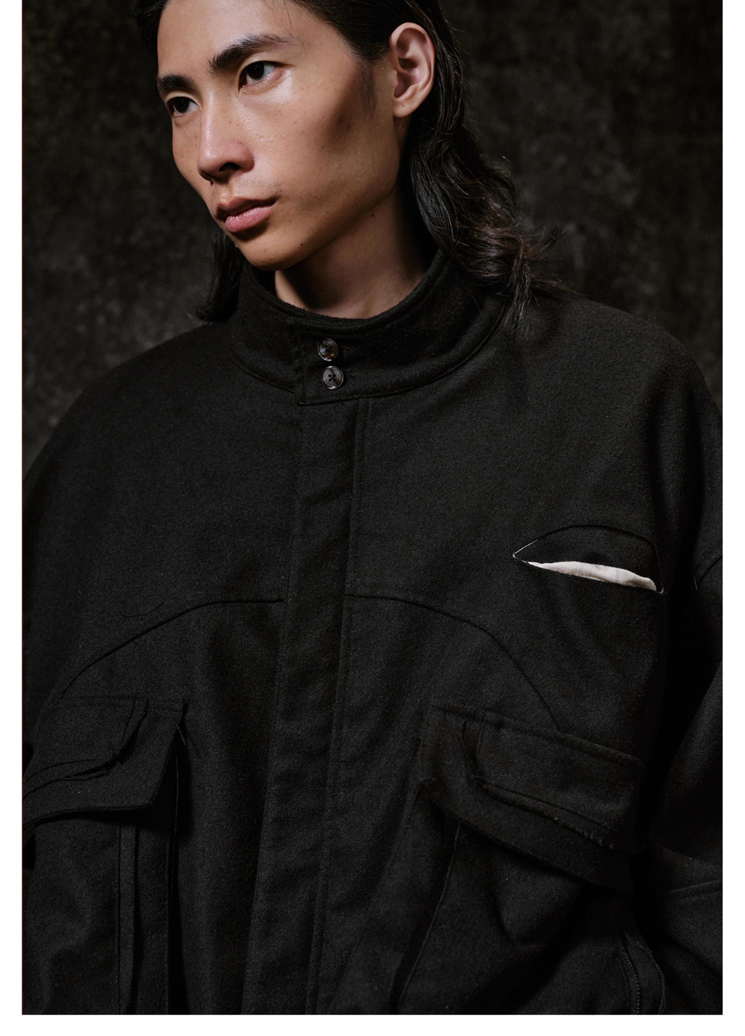 Blouson Jacket in Black Ink