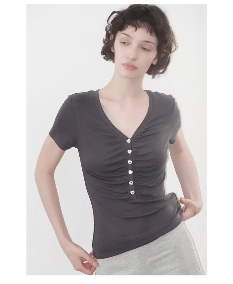 Heirloom Heart Bodice Wool-Blend Knit in Grey or Charcoal