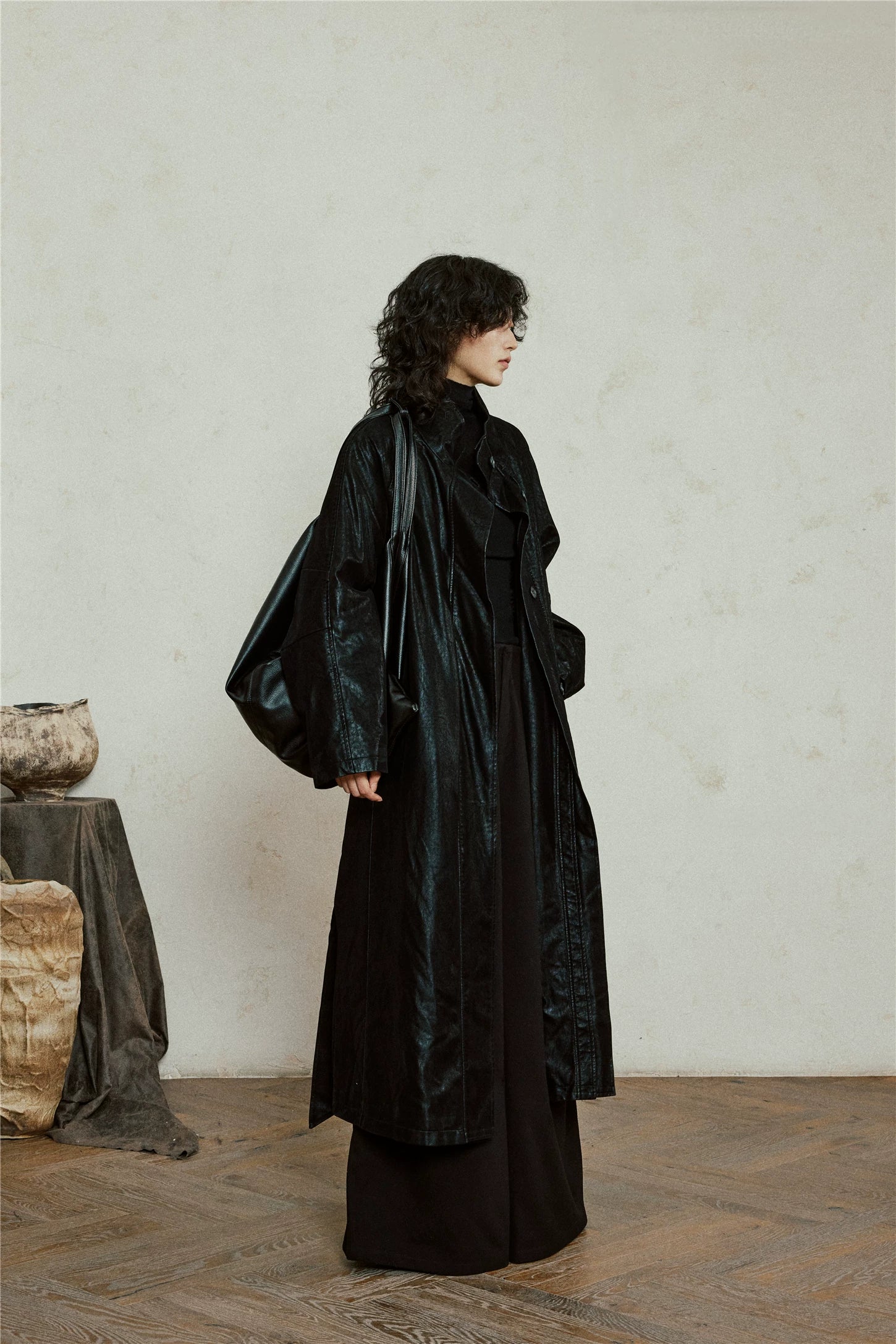 Nomad Matte Leather Trench Coat