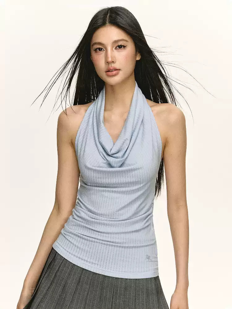 Sling neck Lyocell Halter Top