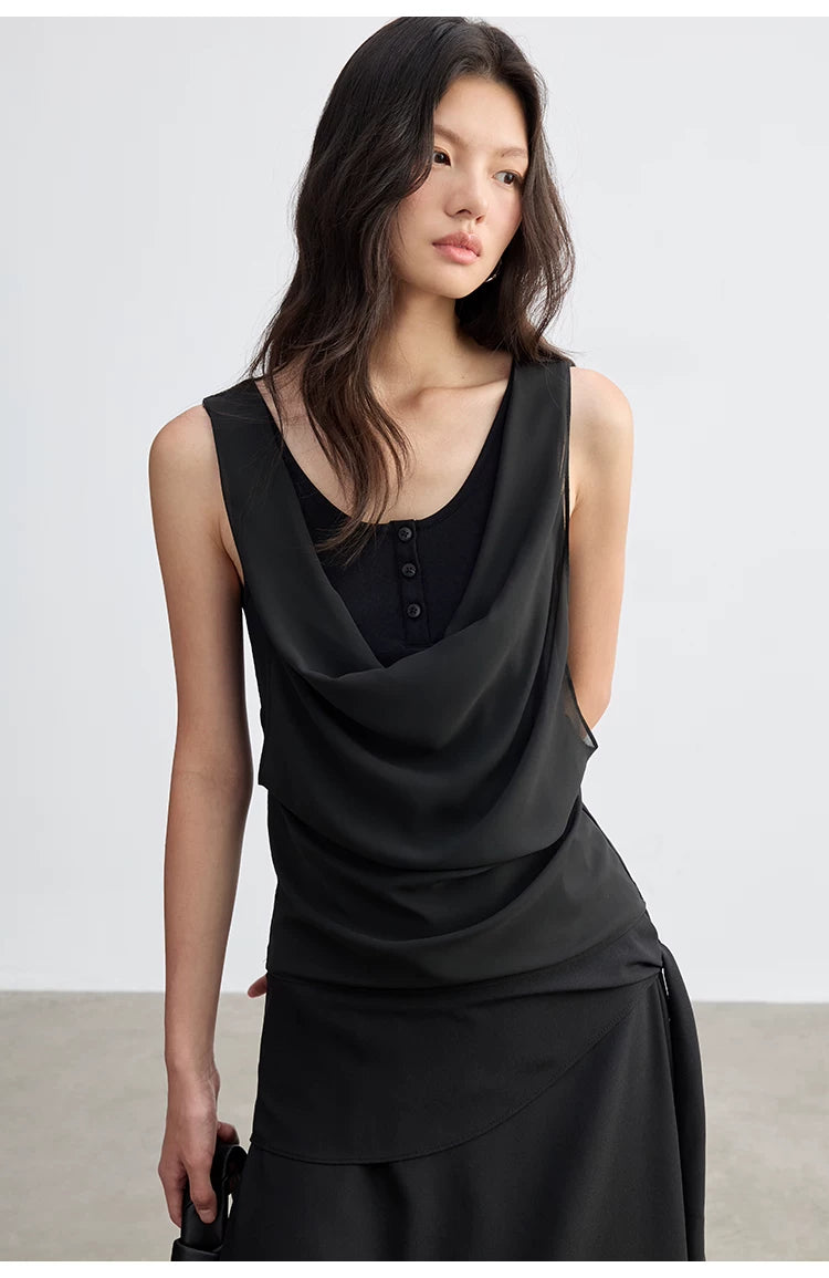 Cascade Drape Layered Tank