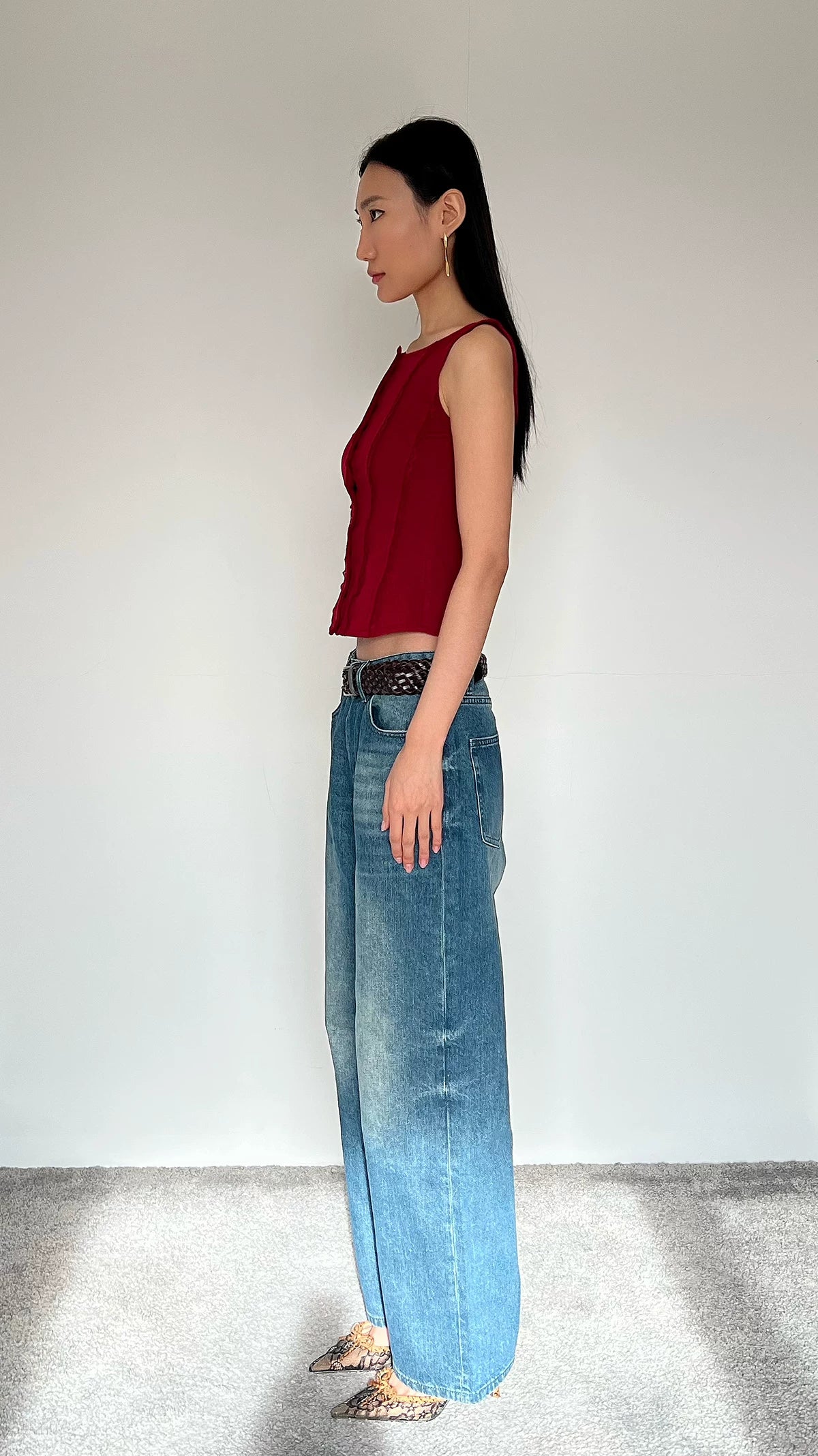 Contour Button Cotton Tank