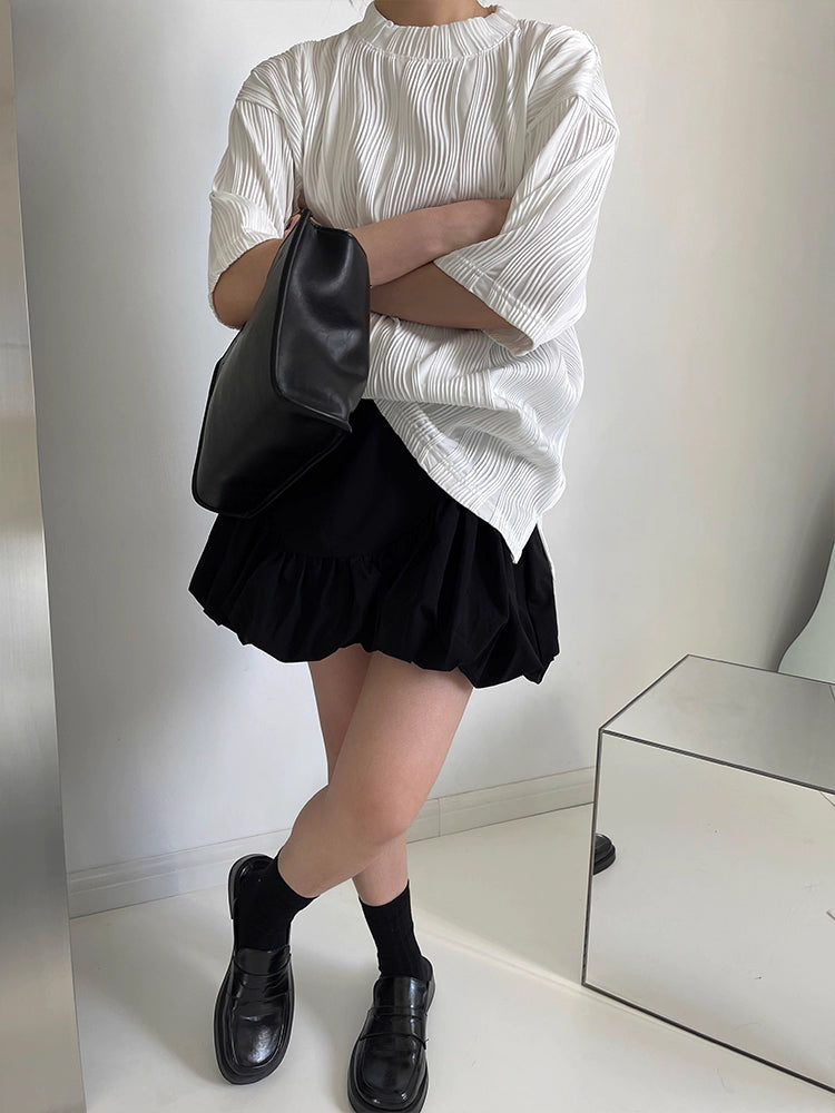 Bubble Skirt in White and Black Ink