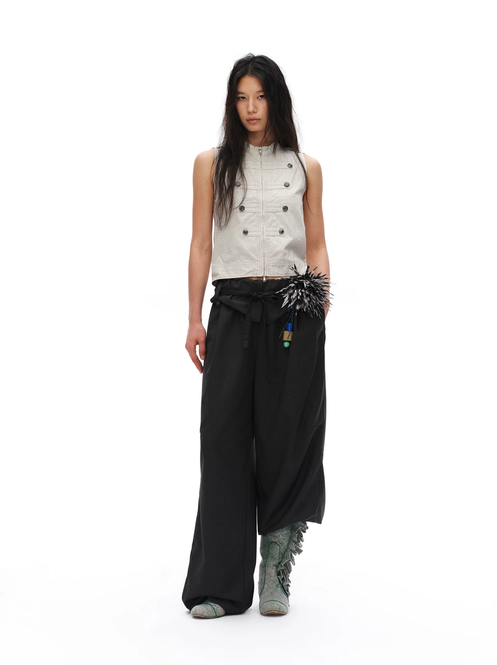 Rolled Tulip Waist Trousers