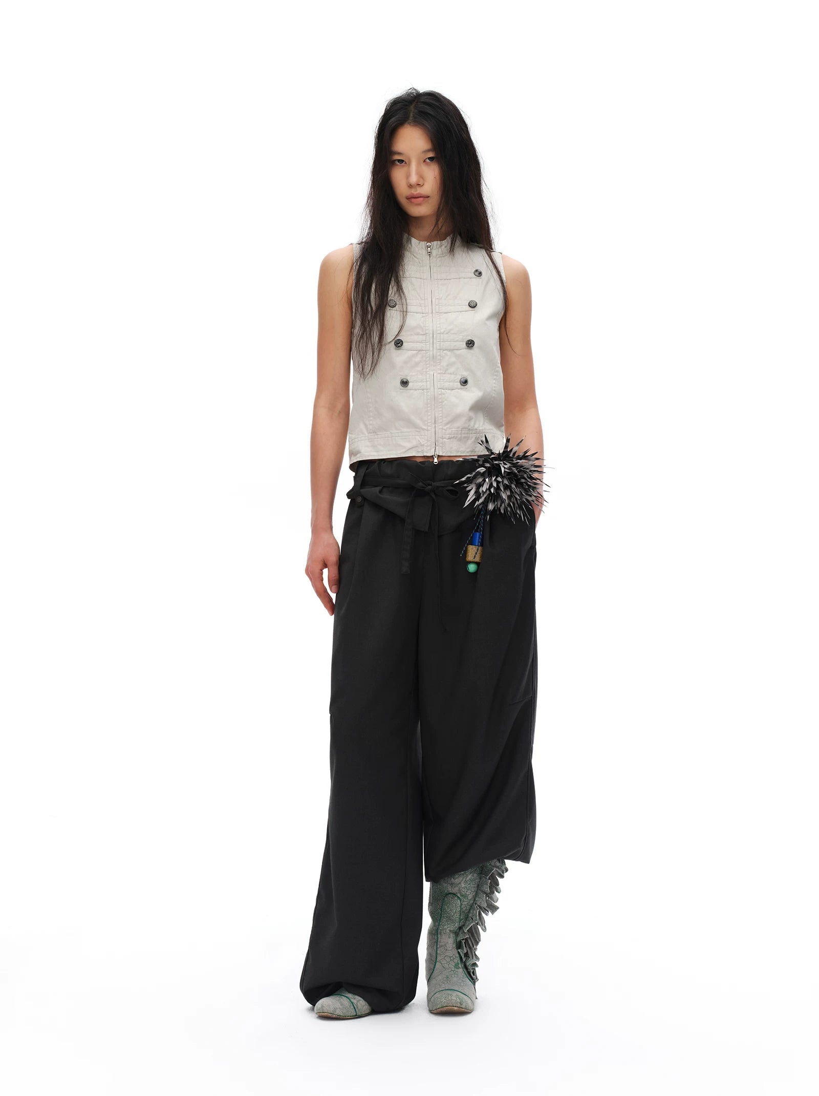 Rolled Tulip Waist Trousers