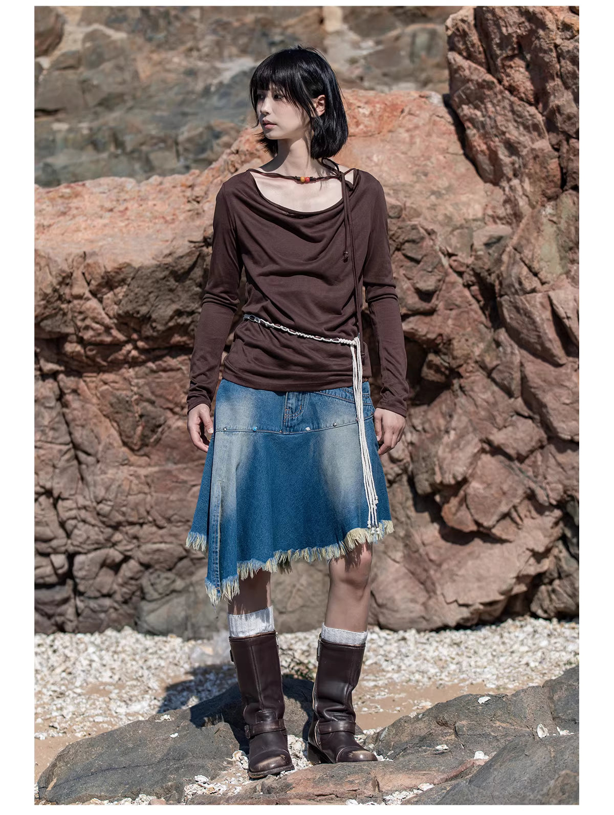 Obsidian Form Midi Skirt