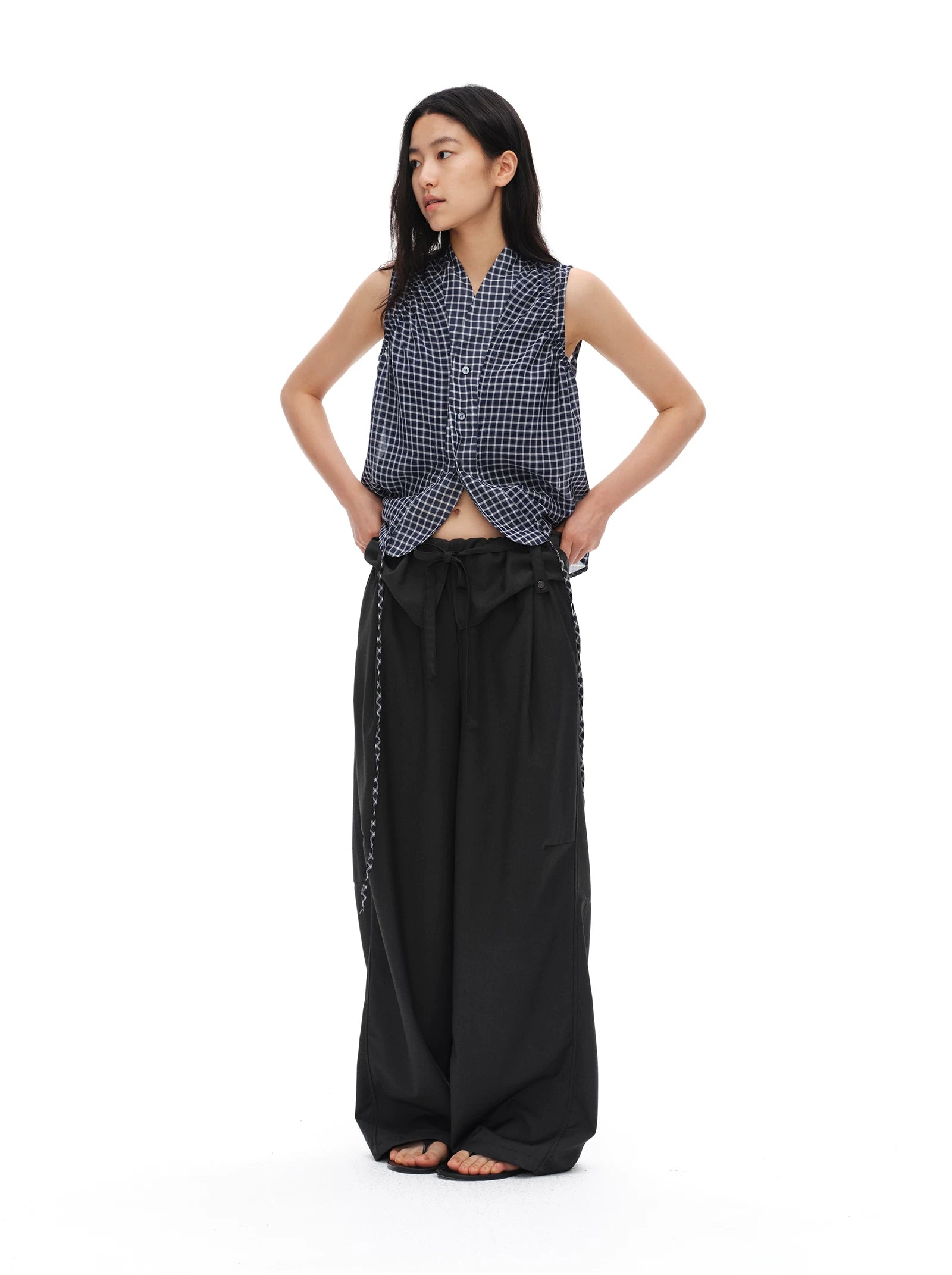 Rolled Tulip Waist Trousers
