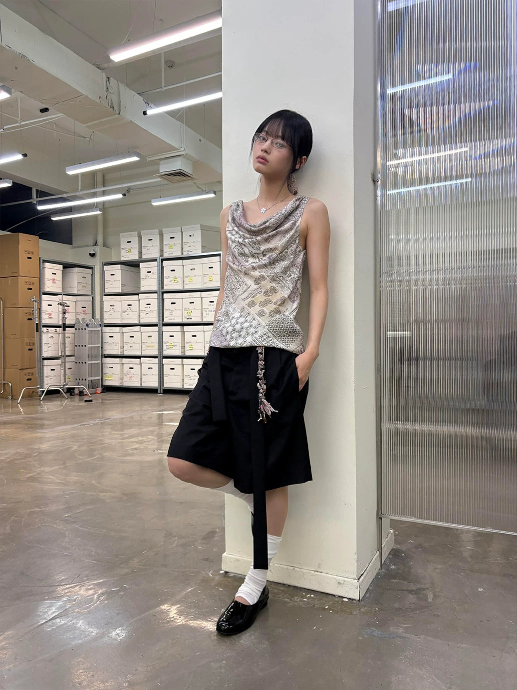 Soft Utility Wool Blend Suit Shorts