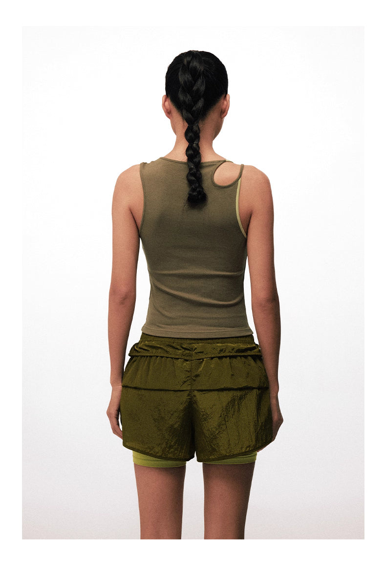 Asymmetric Halter Bead Top