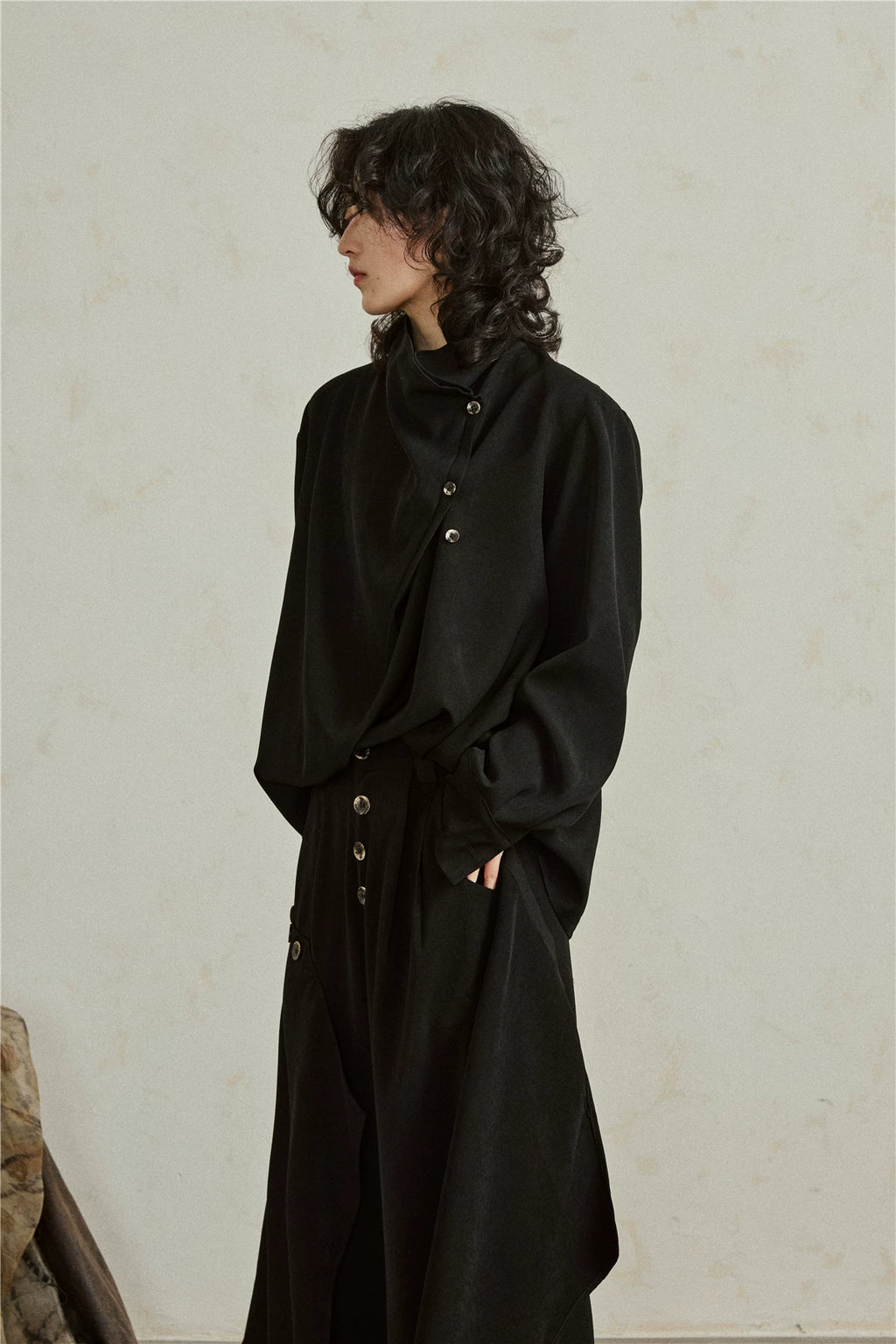 Sculptural Oversized Draped Tunic