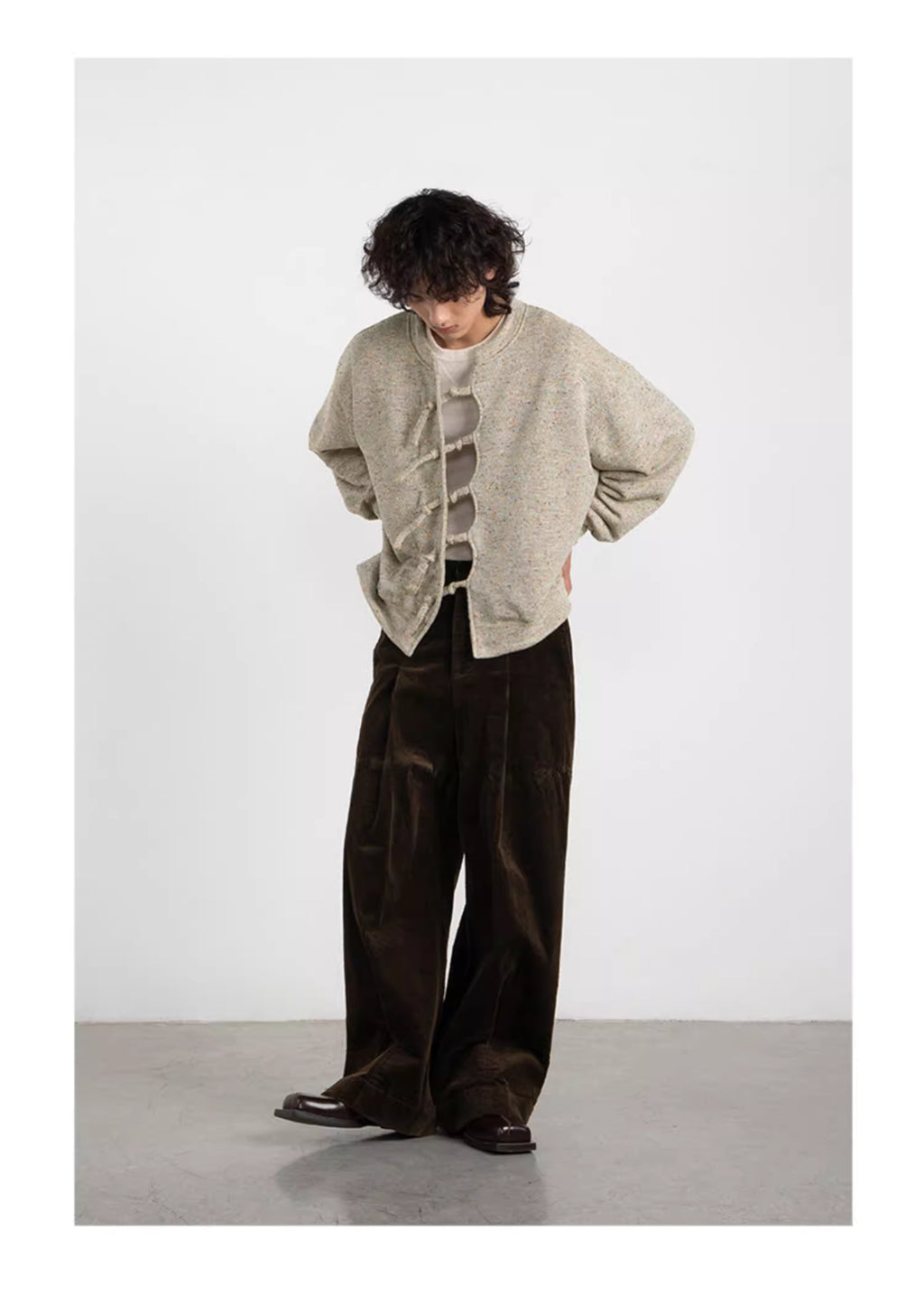 Reversible Knit Cardigan with Frog Closures