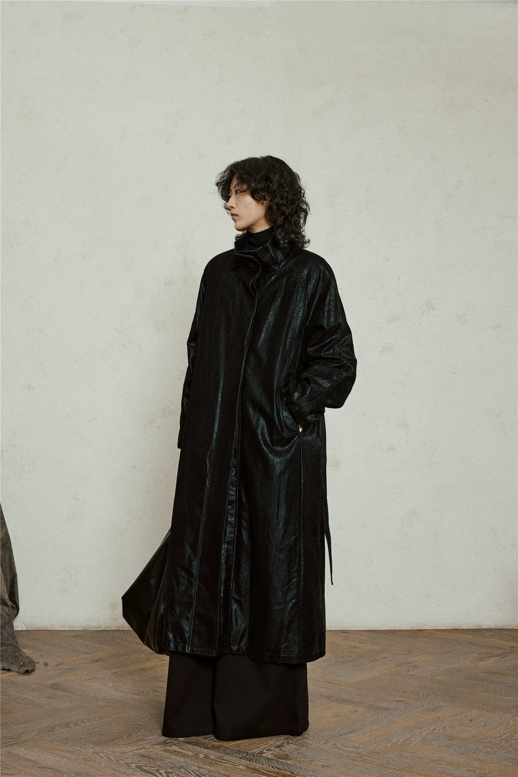 Nomad Matte Leather Trench Coat