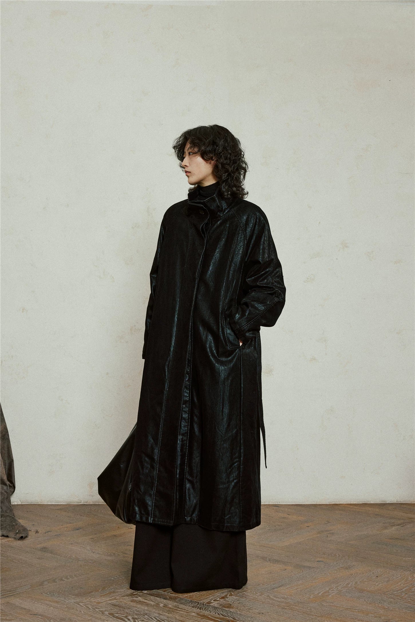 Nomad Matte Leather Trench Coat