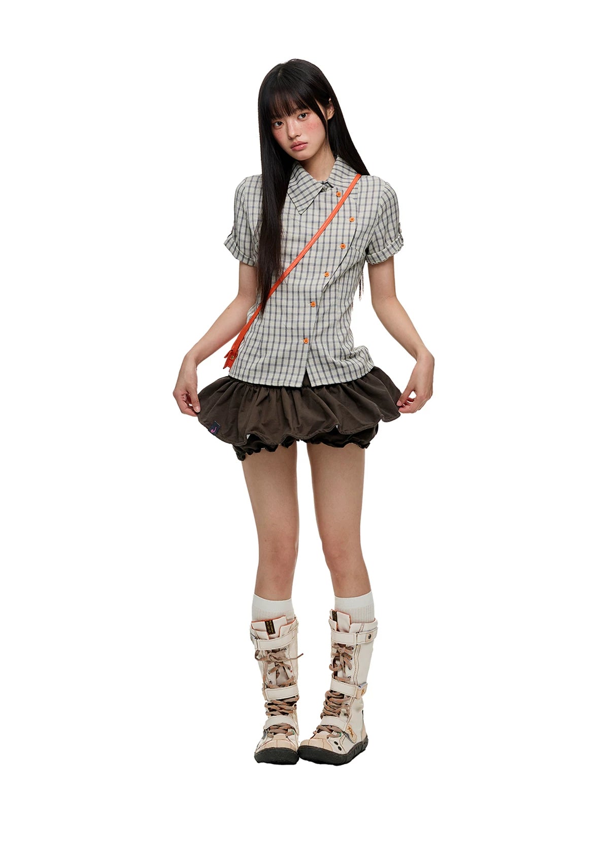 Asymmetric Check Tailored Shirt