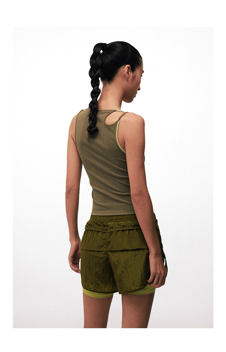 Asymmetric Halter Bead Top