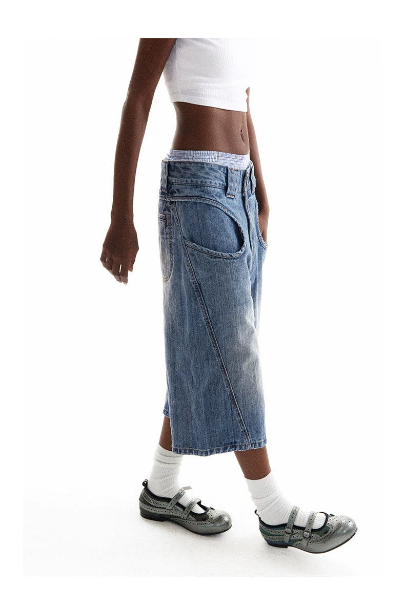 Off-Centre Wide-Leg Denim