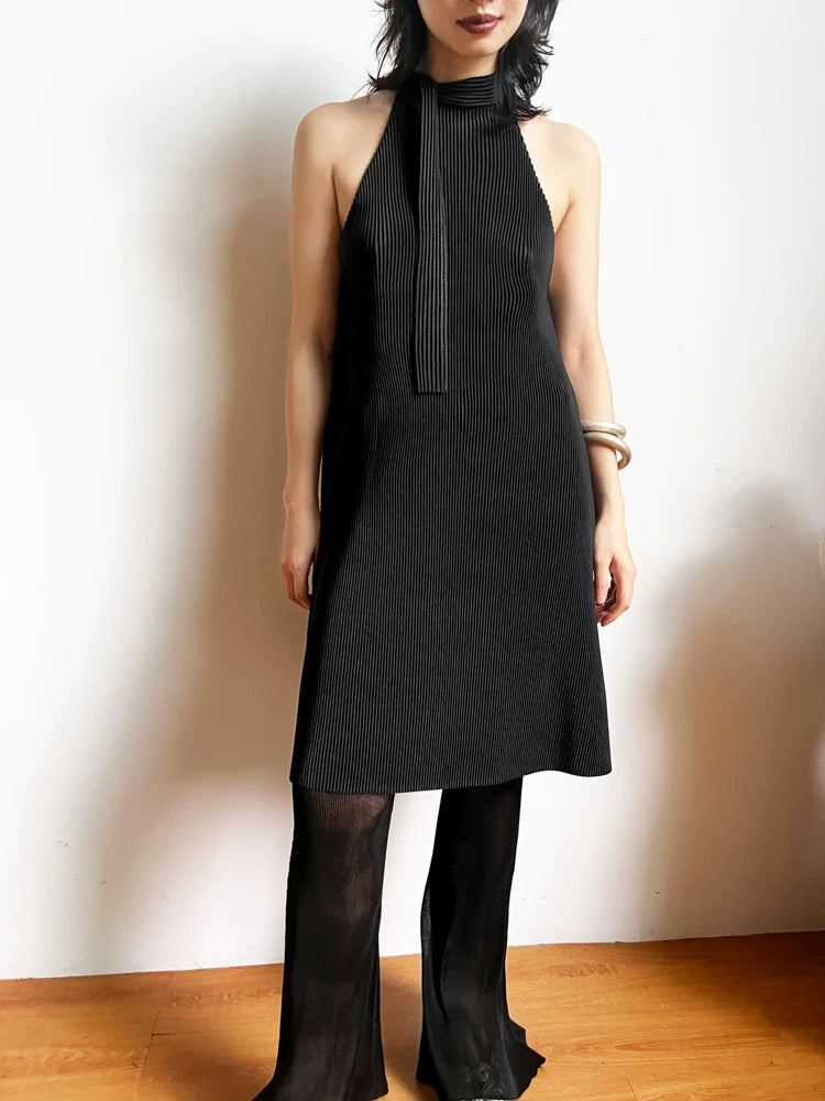 Nocturne Pleat Halter Dress
