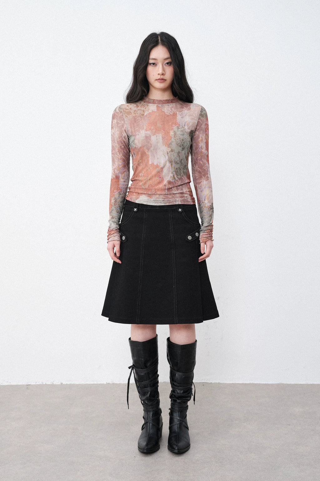 New Romantics Mesh Long Sleeve Top