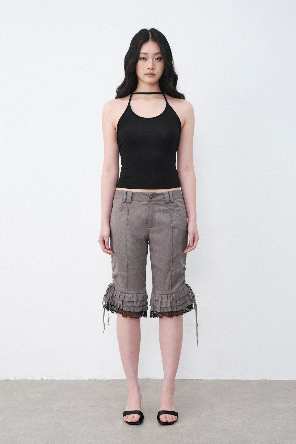 Ruffle Lace Hem Shorts