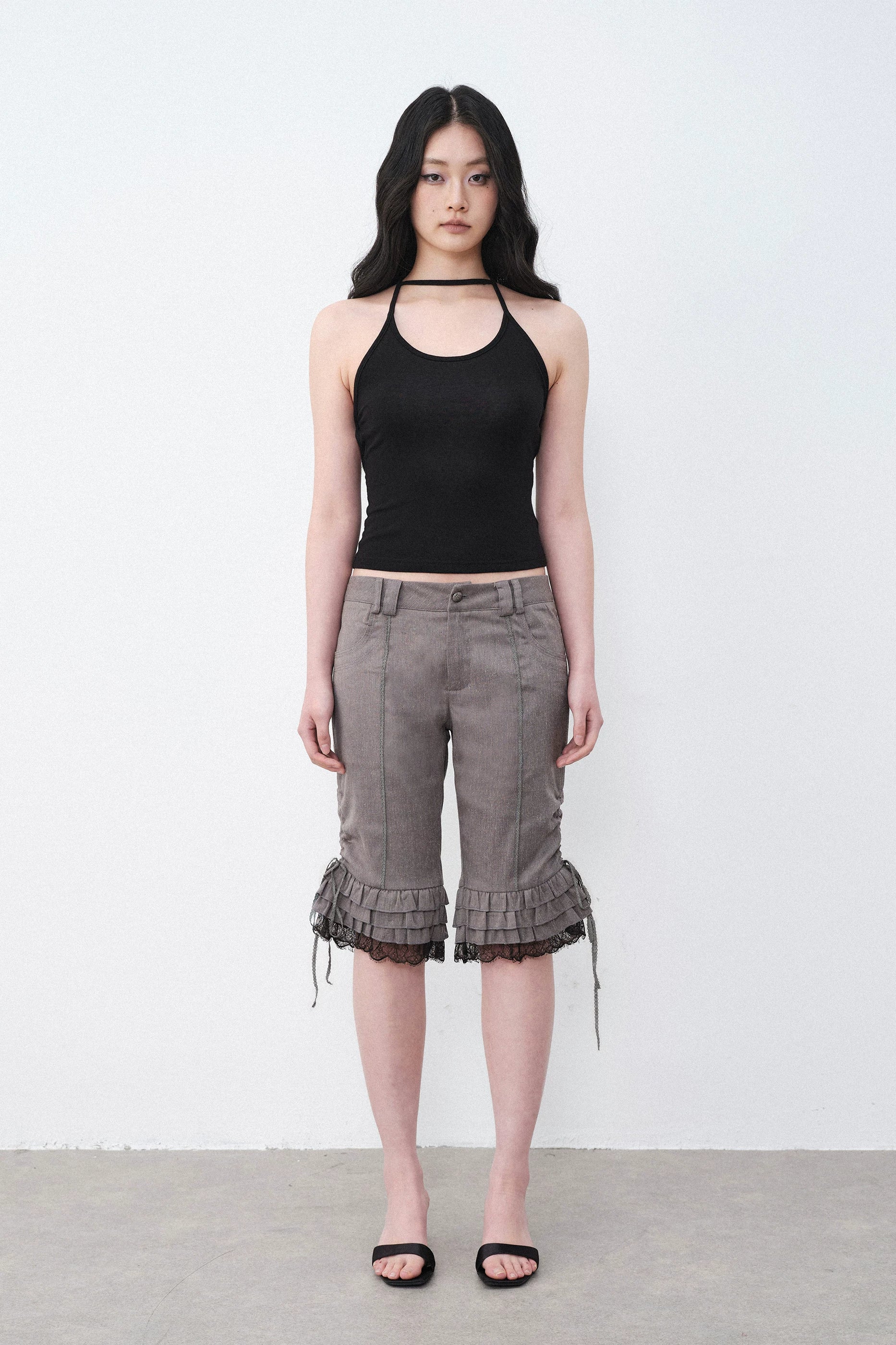 Ruffle Lace Hem Shorts