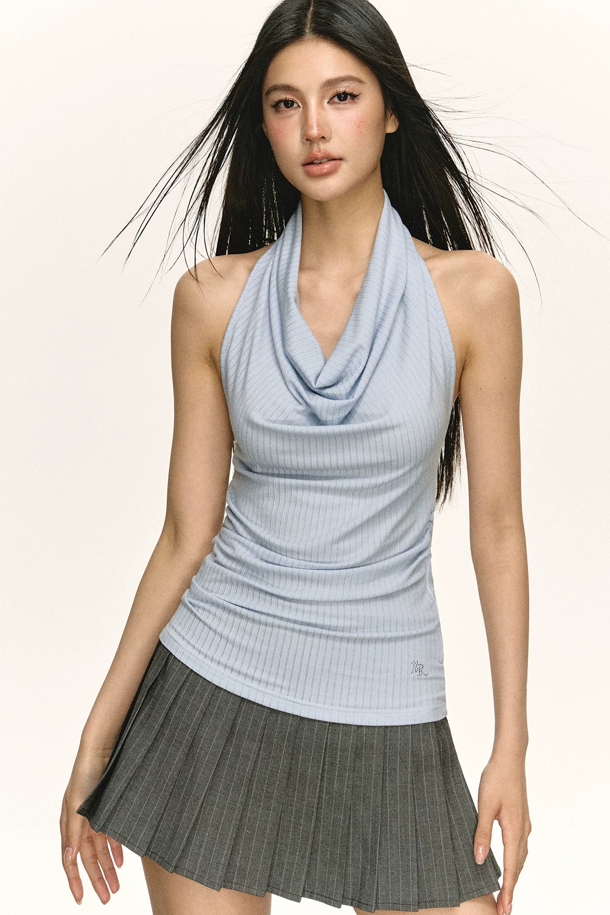 Sling neck Lyocell Halter Top